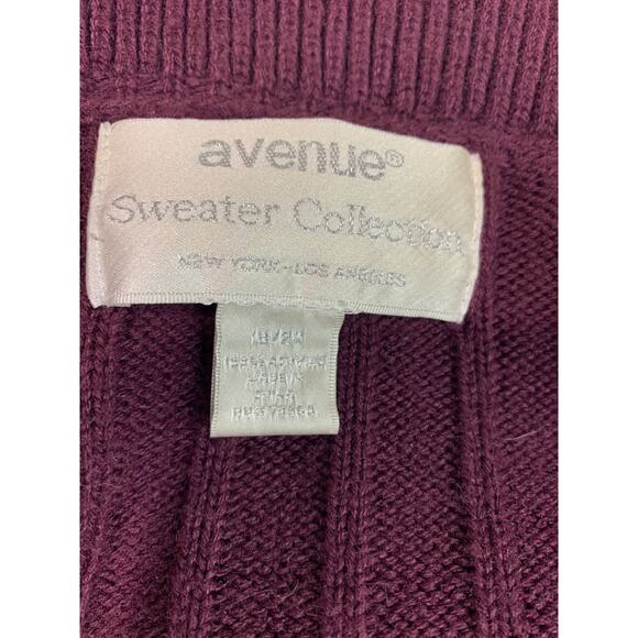 18/20 Avenue Sweater Collection Womens Eggplant Open Cardigan - Picture 8 of 9